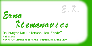 erno klemanovics business card